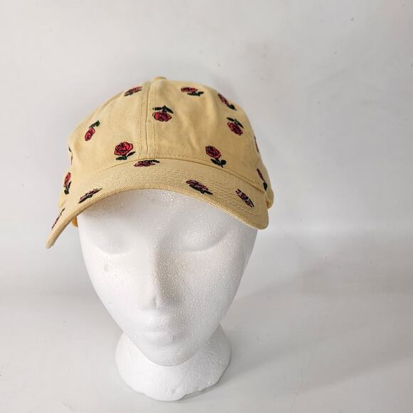 Wild Fable Embroidered Flowers Baseball Cap Hat One Size Yellow Red Roses Boho - Picture 1 of 5